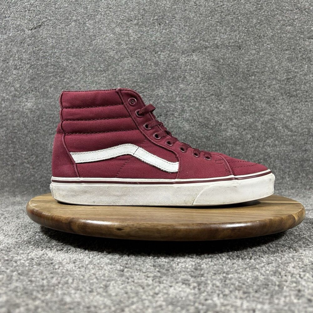 VANS Sk8-Hi Women’s Size 9 Red Maroon High Top Athletic Skate Shoes Used